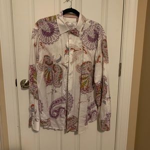 Bugatchi Button Down Contrast Cuff XXL